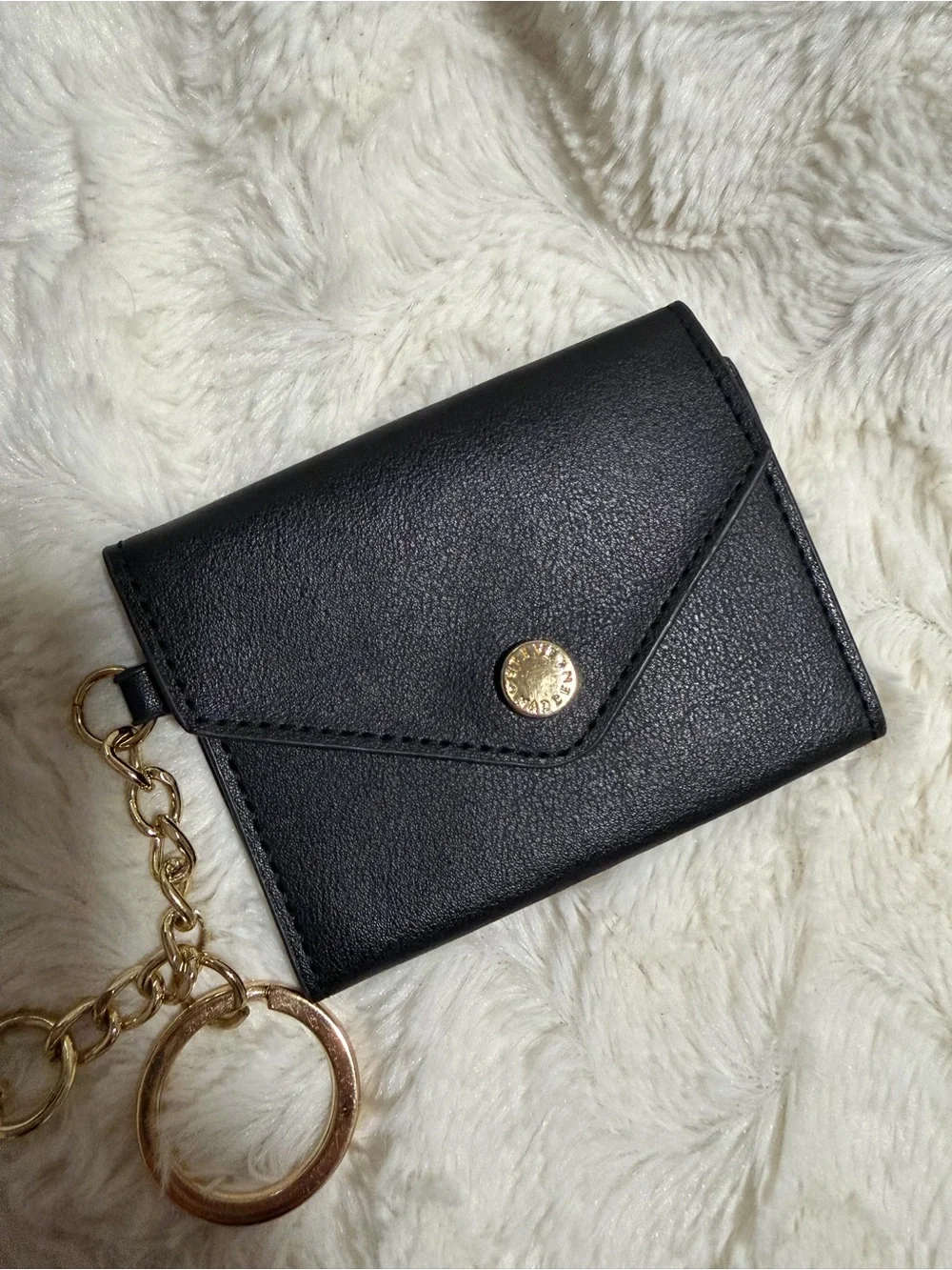 NWOT! Steve Madden Black Logo Crossbody Strap with Gold Hardware and Cardholder